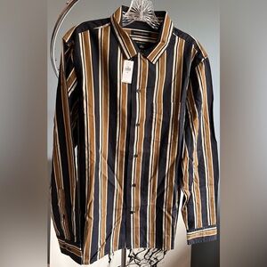 Banana Republic Men's Untucked Long Sleeve Striped Shirt | NWT